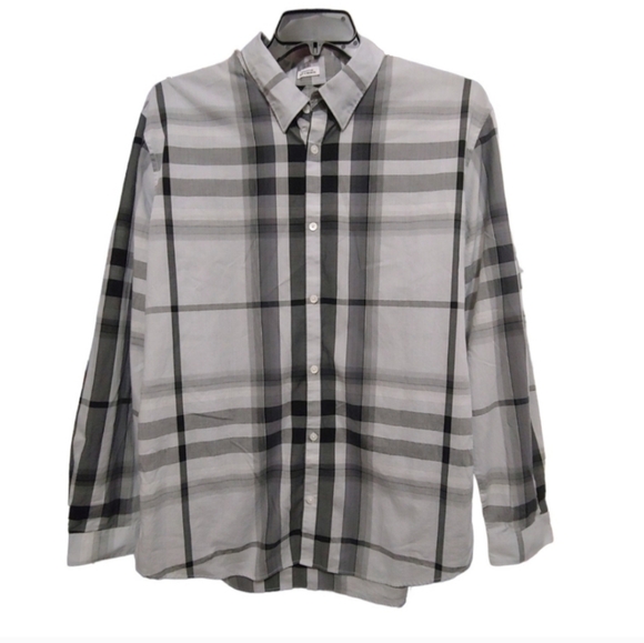 Calvin Klein Gray Black Plaid Button Down Casual Long Sleeve Shirt Men Size XL - Picture 7 of 7